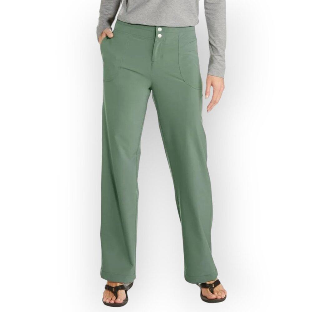 Coolibar Adventure Pants UPF 50+ SIZE 10 Green Lightweight Zip Pockets Hiking